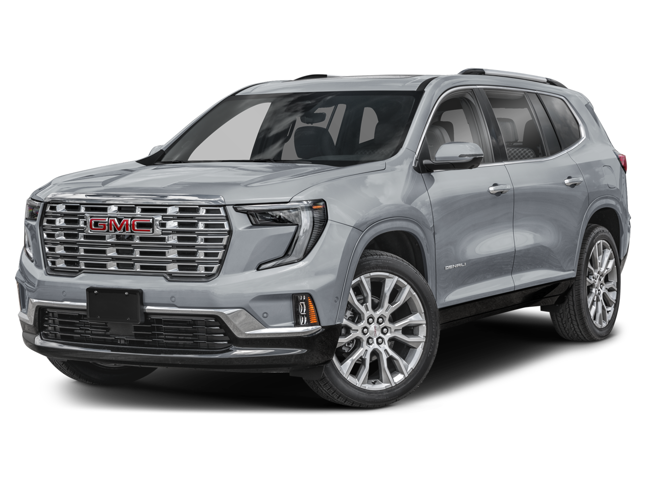2024 GMC Acadia Denali in White Frost Tricoat — front three-quarter view